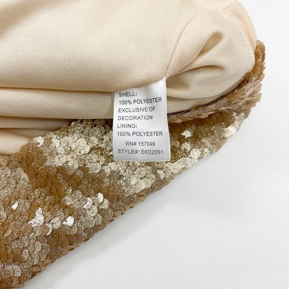 Fanco Gold Sequin Dress Short Sleeve size S - Picture 9 of 11